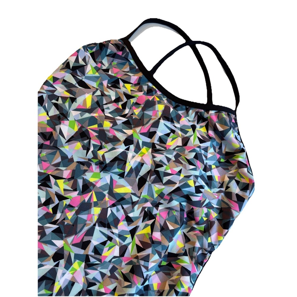 TYR Women's SIZE 36 (LARGE) Durafast Hexa TrinityFit Swimsuit‎  Geometric Colors